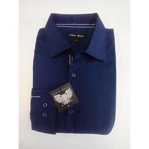 NEW DANIEL K men's long sleeves dress shirt in navy